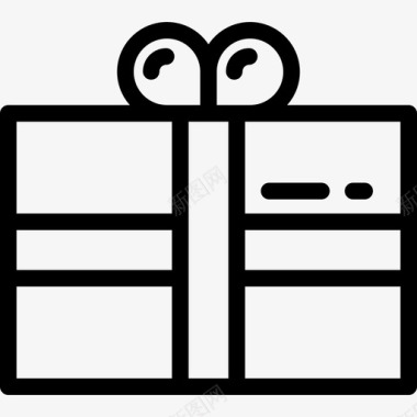 礼物生日派对图标线性图标