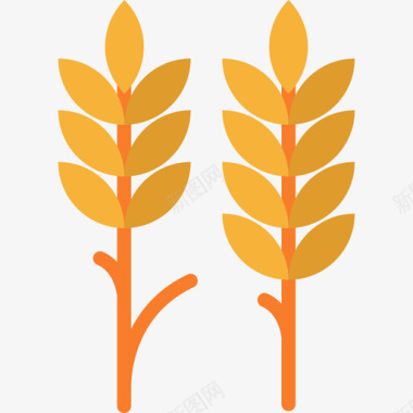 小麦感恩节11平坦图标图标