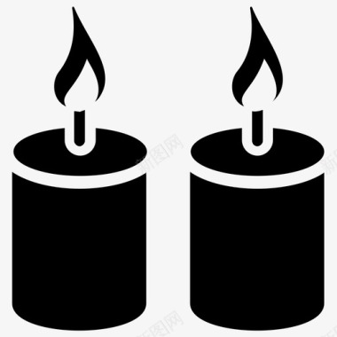 芳香蜡烛燃烧的蜡烛按摩符号图标图标