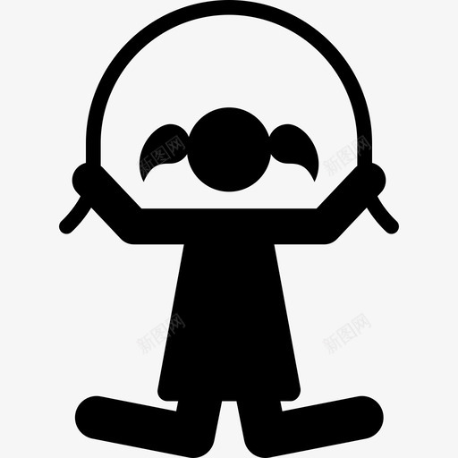 跳绳儿童象形图填充图标svg_新图网 https://ixintu.com 儿童象形图 填充 跳绳