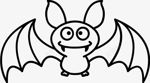 蝙蝠可爱万圣节图标svg_新图网 https://ixintu.com 万圣节 可爱 吓人 蝙蝠