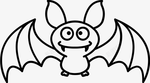 蝙蝠可爱万圣节图标svg_新图网 https://ixintu.com 万圣节 可爱 吓人 蝙蝠