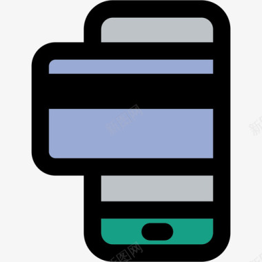智能手机电子商务套装2线性颜色图标图标