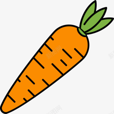 胡萝卜食物和饮料6颜色128px图标图标