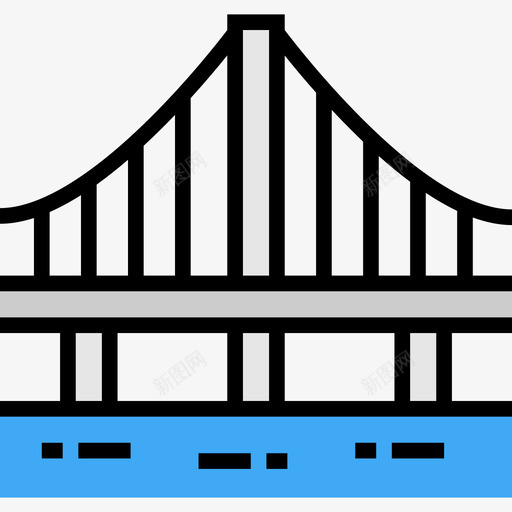 桥景观5线条色彩图标svg_新图网 https://ixintu.com 景观5 桥 线条色彩