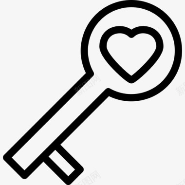 钥匙情人节系列直系图标图标