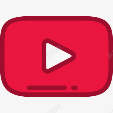 Youtube社交媒体7线性颜色图标图标