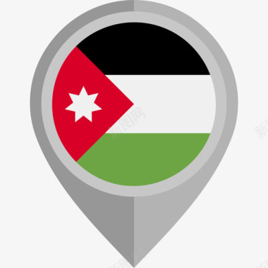 约旦国旗圆形图标图标
