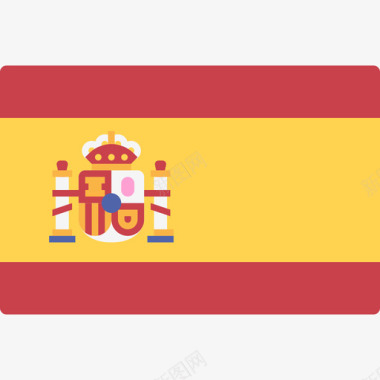 西班牙国际旗帜长方形图标图标