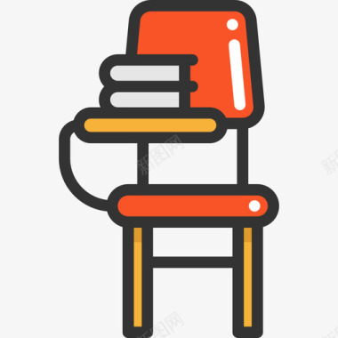 桌椅学校元素4线性颜色图标图标