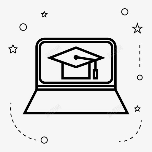 毕业帽笔记本电脑黑板图标svg_新图网 https://ixintu.com 学校 毕业帽 笔记本 笔记本电脑 黑板