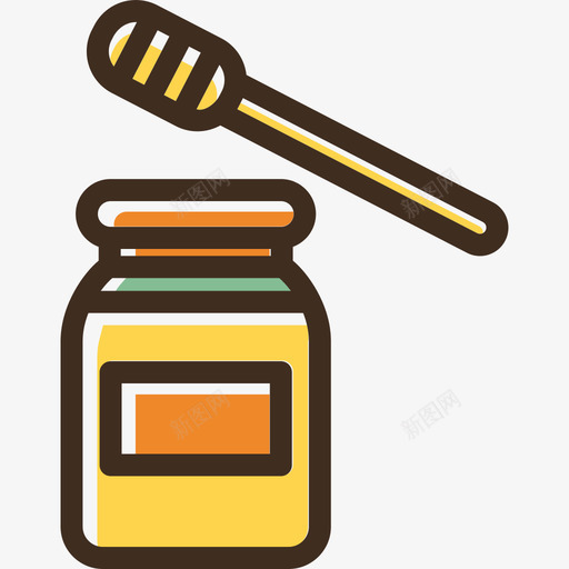 蜂蜜食品线性颜色食品套装图标svg_新图网 https://ixintu.com 线性颜色食品套装 蜂蜜 食品