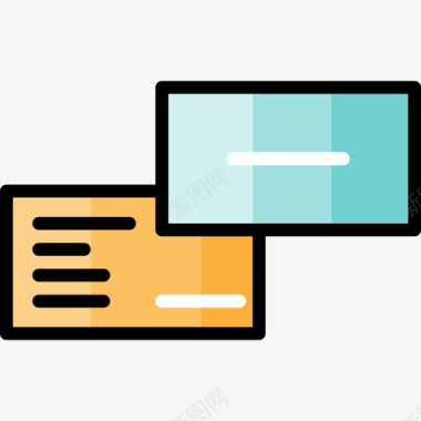 名片办公用品线颜色图标图标