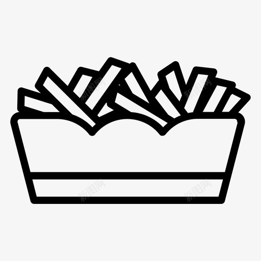 薯条快餐食物图标svg_新图网 https://ixintu.com 外卖 快餐 薯条 食物