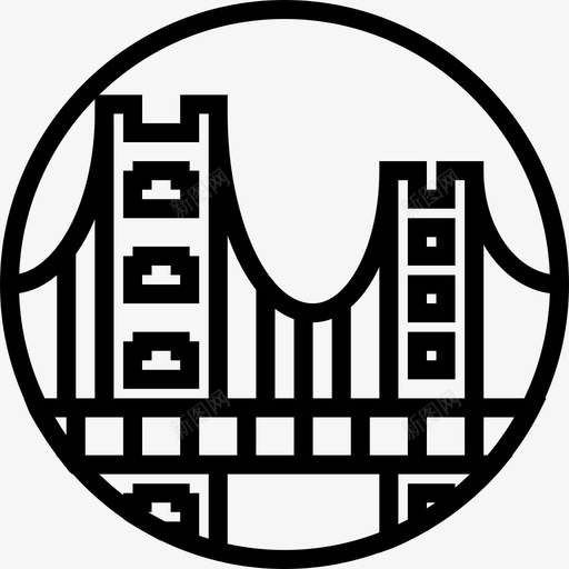金门大桥纪念碑5座直线图标svg_新图网 https://ixintu.com 直线 纪念碑5座 金门大桥