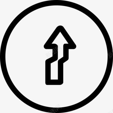 左转设置交通标志直线图标图标