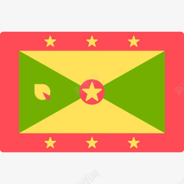 格林纳达国际旗帜长方形图标图标