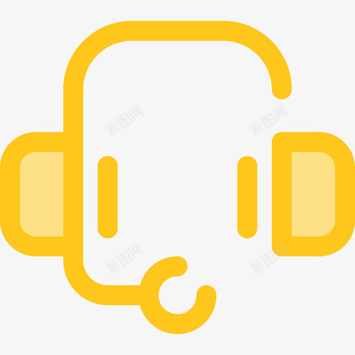 耳机电子商务10黄色图标svg_新图网 https://ixintu.com 电子商务10 耳机 黄色