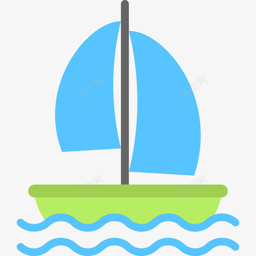 帆船夏季套装平底图标svg_新图网 https://ixintu.com 夏季套装 帆船 平底