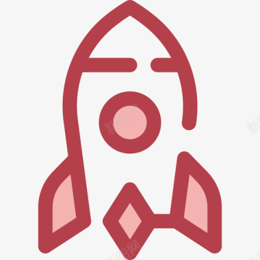 火箭创业和新业务4红色图标图标