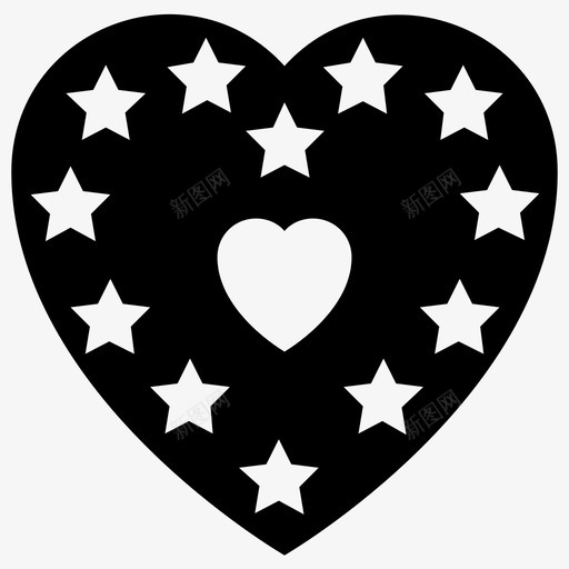 闪耀的心心的心星图标svg_新图网 https://ixintu.com 心星 心的设计 心雕文图标 闪烁的心 闪耀的心