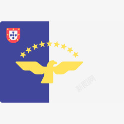 亚速尔群岛亚速尔群岛国际旗帜长方形图标高清图片