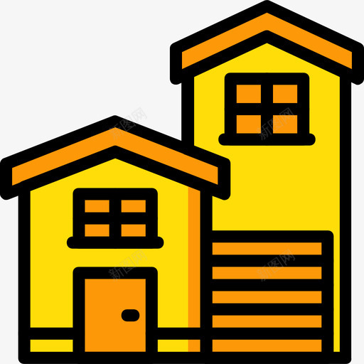 房子房地产17黄色图标svg_新图网 https://ixintu.com 房地产17 房子 黄色
