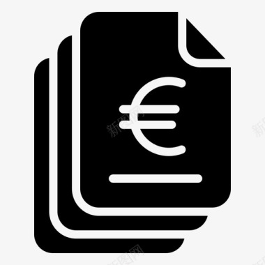 欧元档案商业和金融图标图标
