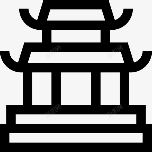 中国庙宇特雷维尔收藏线性图标svg_新图网 https://ixintu.com 中国庙宇 特雷维尔收藏 线性
