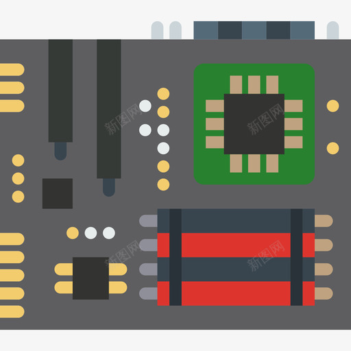 主板技术元件扁平图标svg_新图网 https://ixintu.com 主板 扁平 技术元件