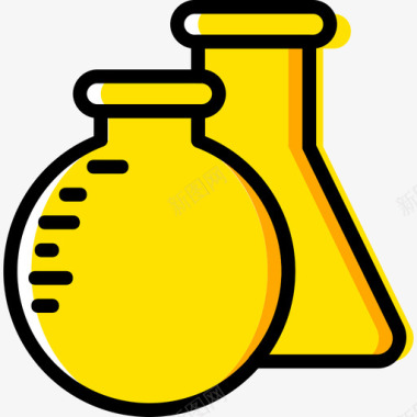 烧瓶科学9号黄色图标图标
