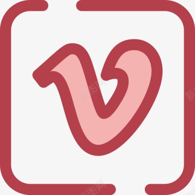 Vimeo社交网络4红色图标图标