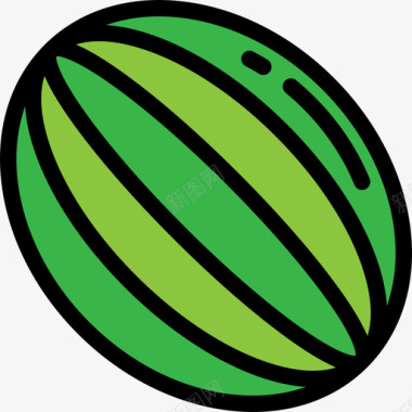 西瓜食品和餐厅大包装颜色线颜色图标图标
