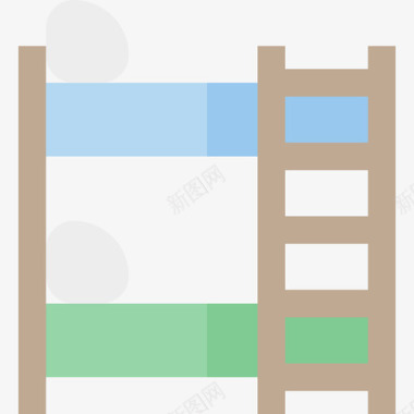 双层床家具颜色扁平图标图标