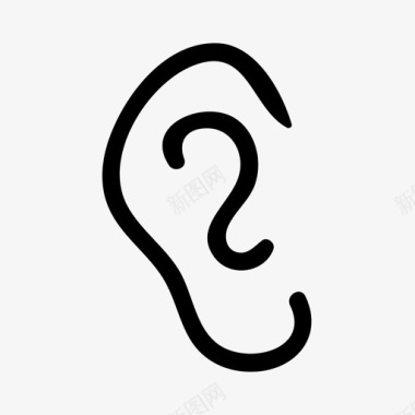 耳耳垂手绘图标图标