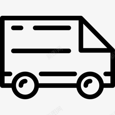 送货卡车电子商务元素3线性图标图标