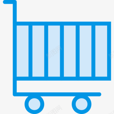 购物车商业和营销蓝色图标图标