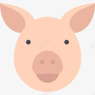 猪动物19扁平图标图标
