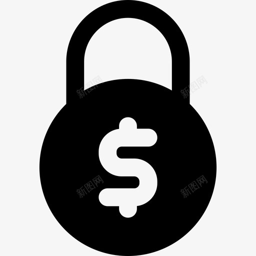 挂锁银行和金融5已填充图标svg_新图网 https://ixintu.com 已填充 挂锁 银行和金融5