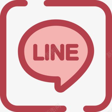 线社交网络4红色图标图标