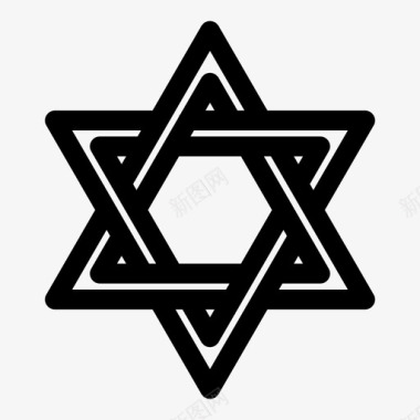 大卫之星犹太宗教图标图标