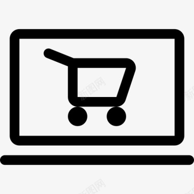 网上商店购物线路图标轮廓图标