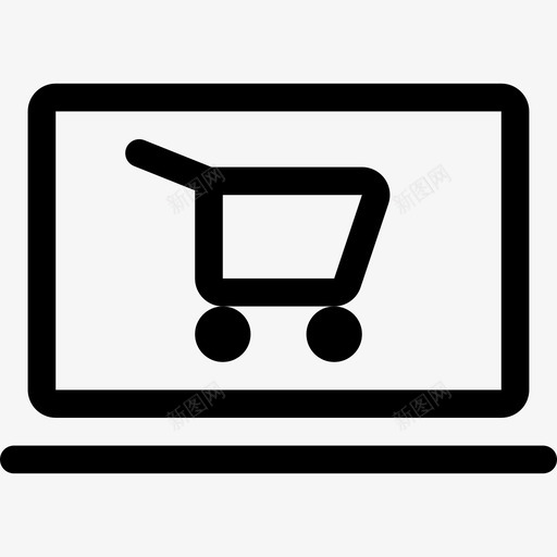 网上商店购物线路图标轮廓svg_新图网 https://ixintu.com 网上商店 购物线路图标 轮廓