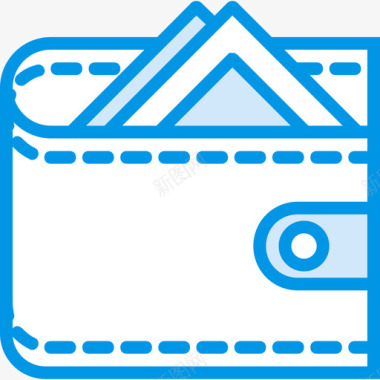 钱包商业和营销蓝色图标图标
