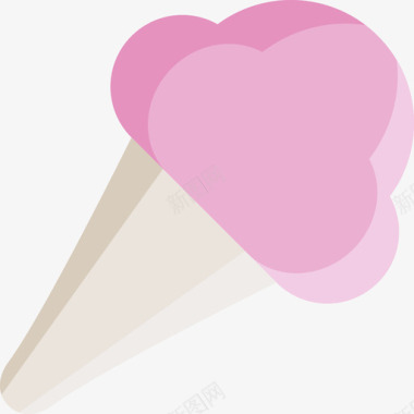冰淇淋冒险和旅行色扁平图标图标