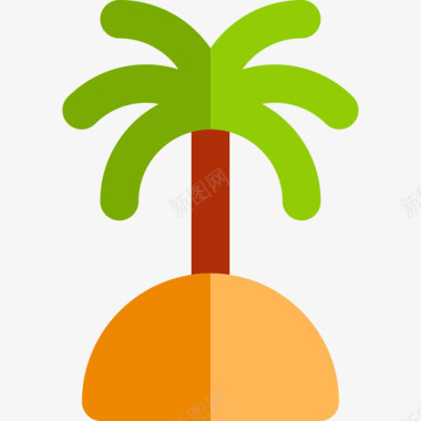 棕榈树旅行15平坦图标图标