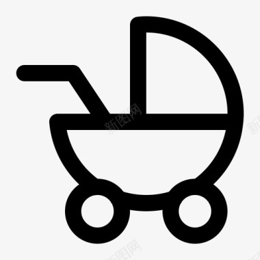 婴儿车婴儿儿童图标图标