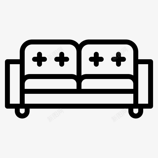 沙发椅子双人床图标svg_新图网 https://ixintu.com 双人床 家具 座椅 椅子 沙发