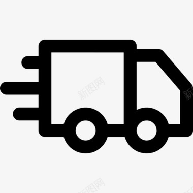 运输卡车装运和交付5直线图标图标