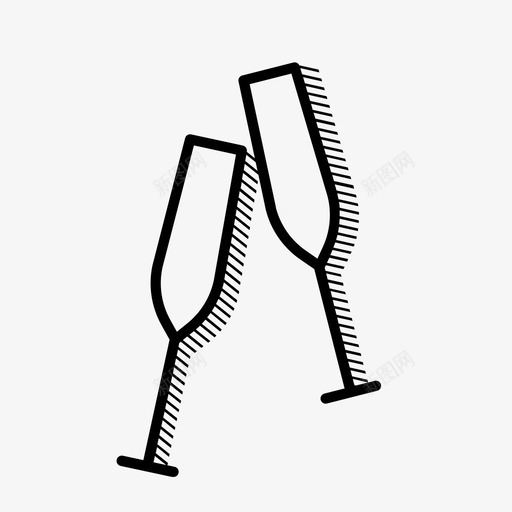 干杯香槟玻璃图标svg_新图网 https://ixintu.com 婚礼派对 干杯 新年 玻璃 起泡酒 香槟